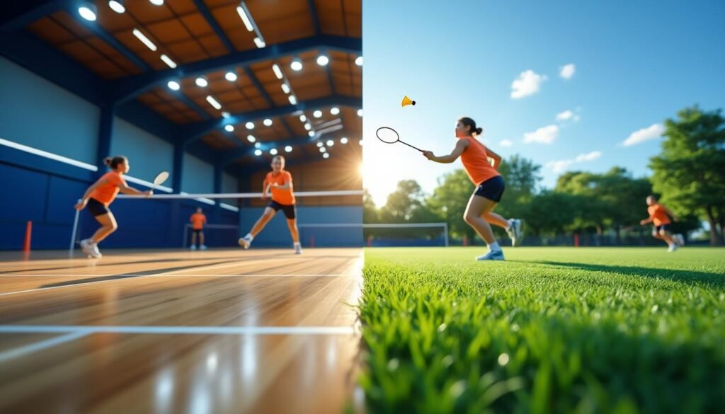 découvrez les avantages de pratiquer le speedminton en intérieur ou en extérieur et choisissez l'environnement idéal pour améliorer votre jeu et vous amuser toute l'année.